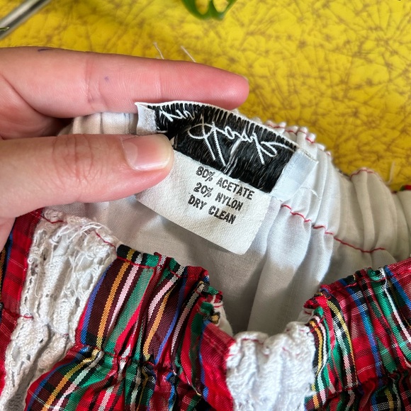 RARE Vintage 70s Mr. Hank Plaid Prairie Maxi Skirt Patchwork Lace Hippie Gypsy - Picture 5 of 12